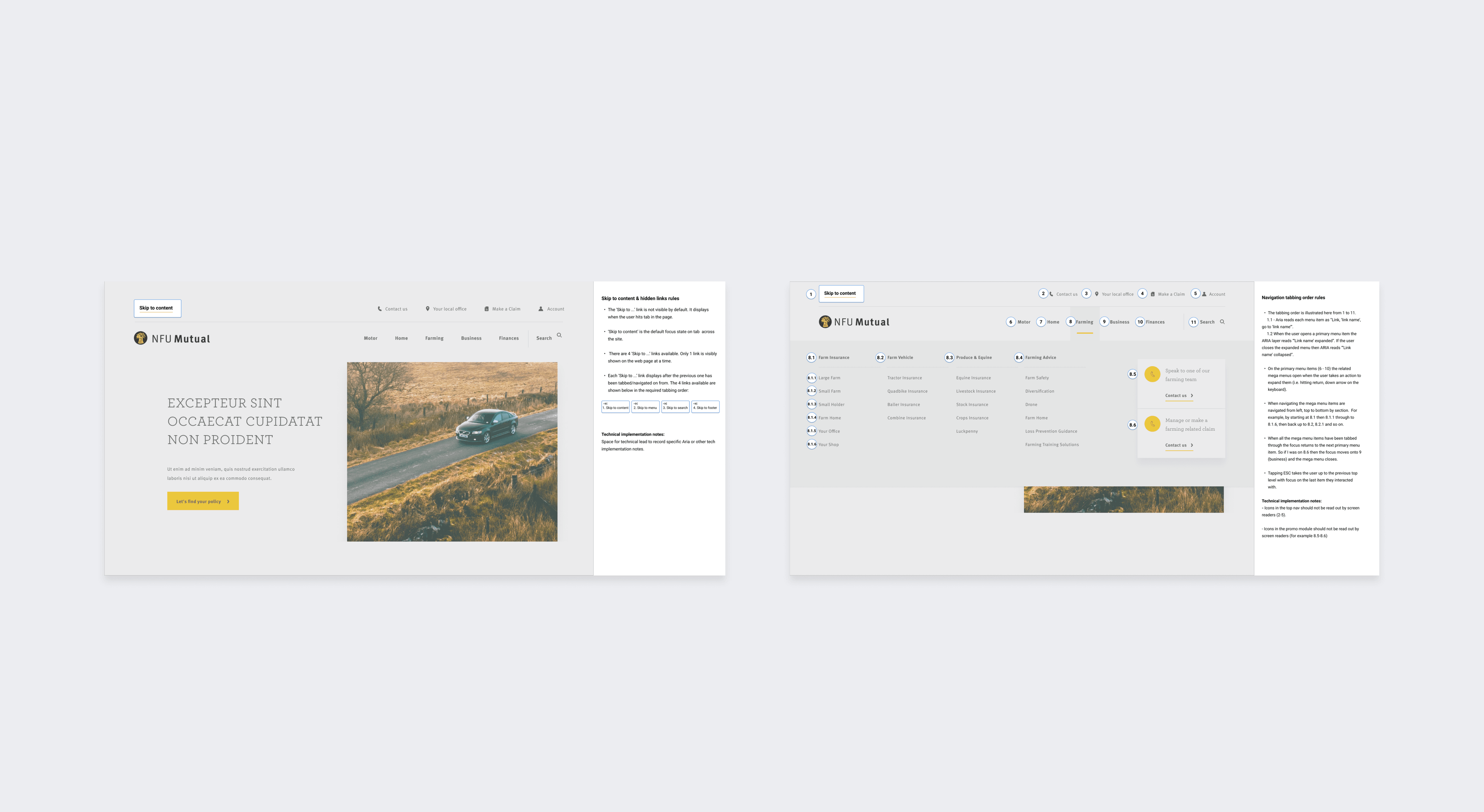 Navigation tabbing order accessibility annotations